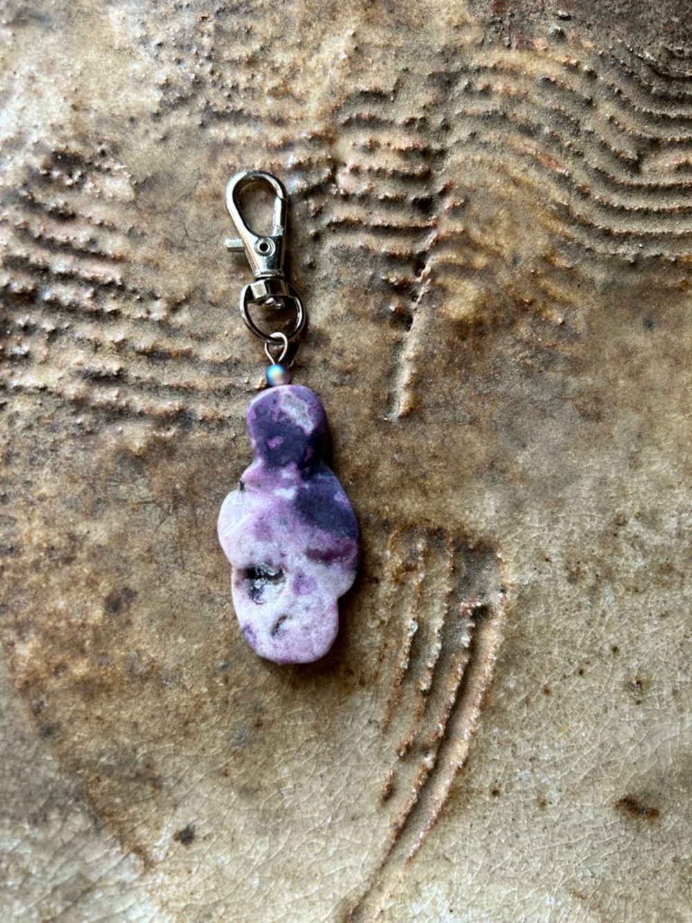 Purple Stone Keychain Charm by